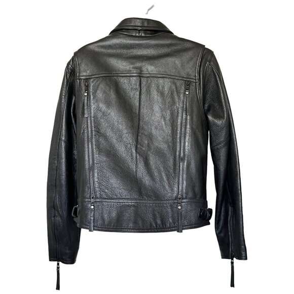 Harley Davidson Womens Black Leather Moto Jacket M Nevada Vented Zip Liner 98122 - Picture 3 of 16